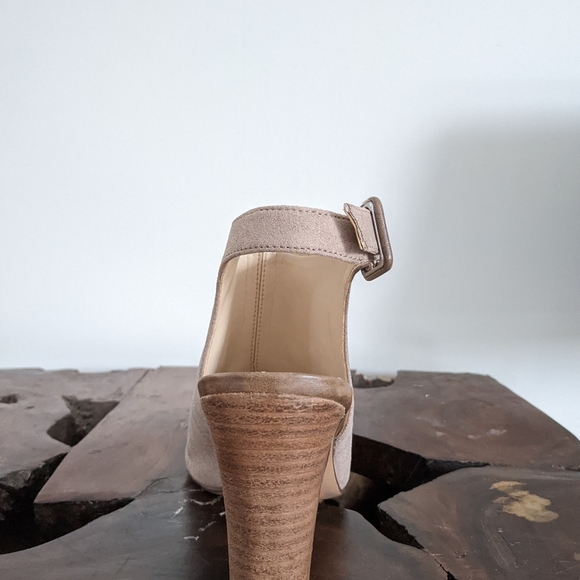 Suede Open Toe Heels - Picture 4 of 8